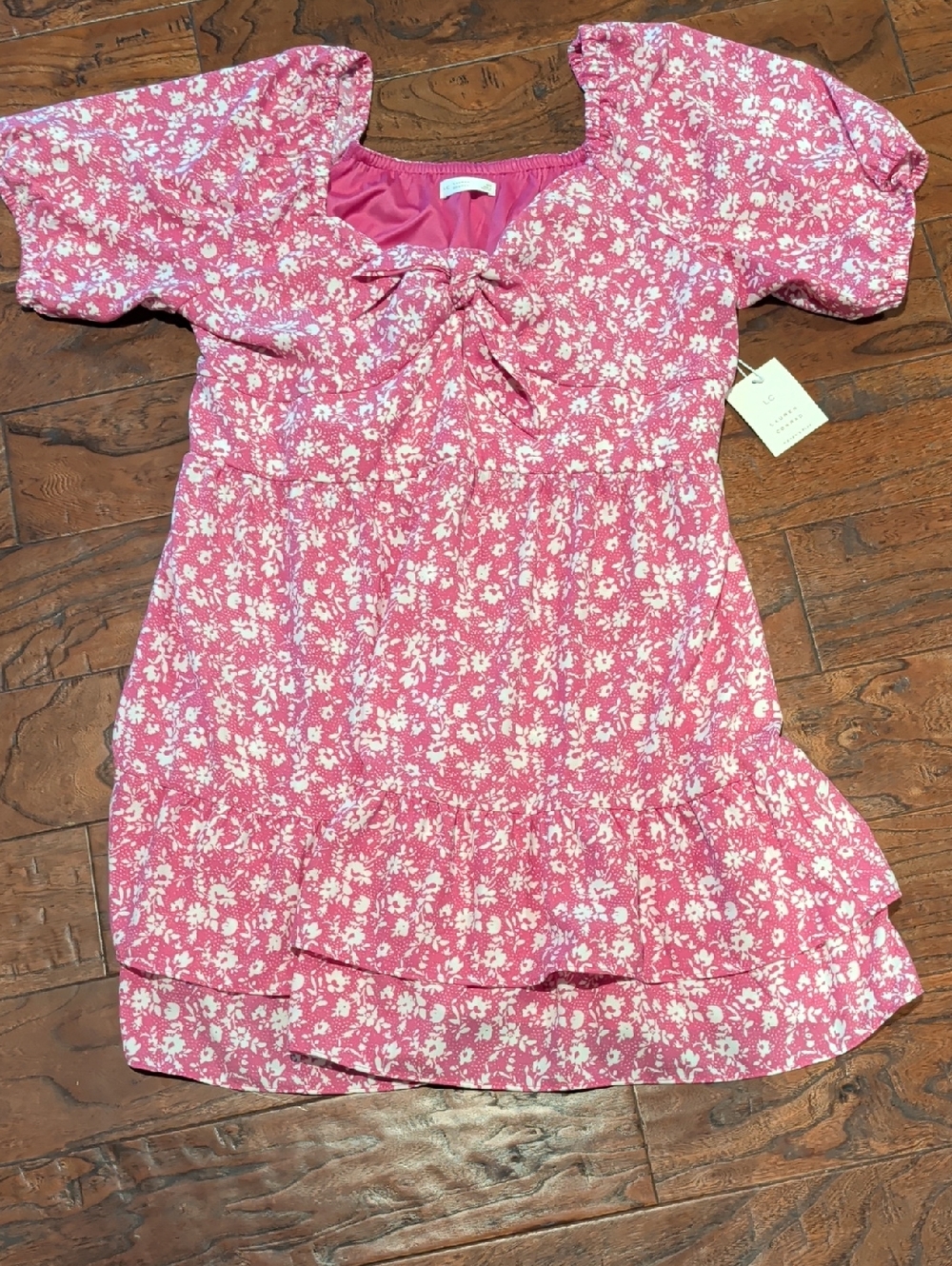 LC Lauren Conrad Pink Floral Midi Dress
